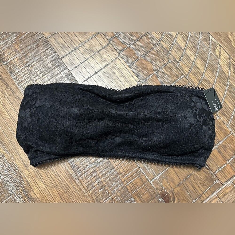 René Rofé Lace Bra Floral Wireless Bandeau Size Small Boho Black NWT